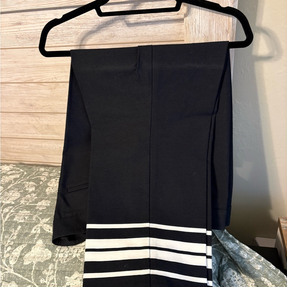 Talbots Black Capris with White Stripes